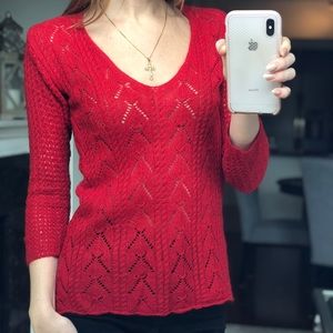 Zara Red Knit Sweater